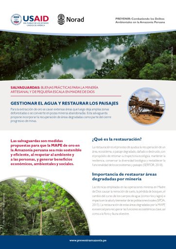 Hoja informativa – Gestionar el agua y restaurar los paisajes